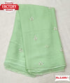 Dusty Green Soft Silk Chiffon Handwork Saree