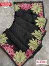 Black Satin Silk Multi-embroidered Partywear Saree
