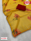 Digital Printed Georgette Saree With Moti Lace
