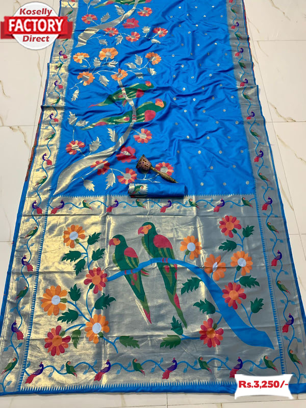 Royal Blue Kanjivaram Rich Zari Weaving Saree