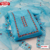 Sky Blue Organza Embroidered Kurtha Suruwal Piece