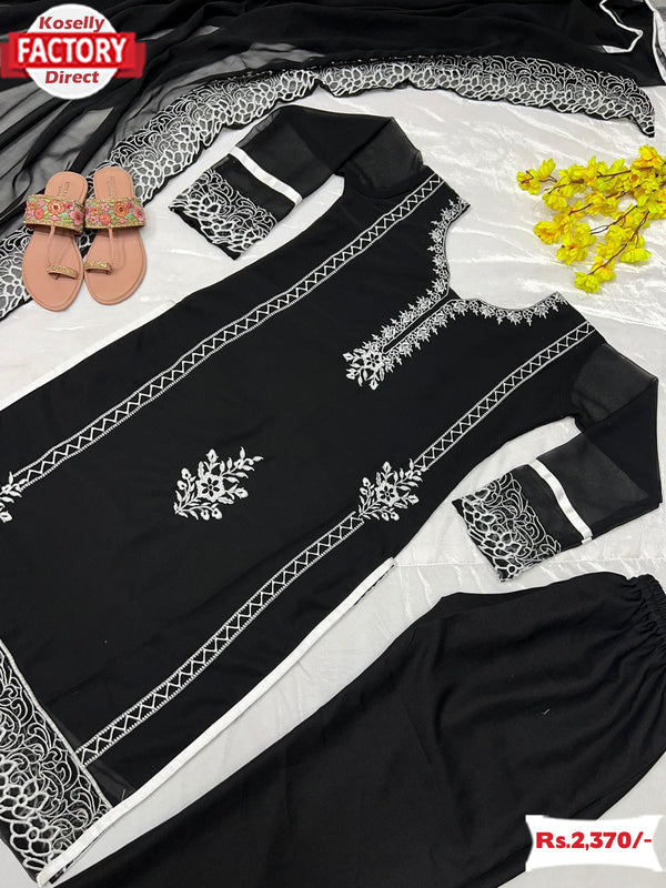 Black Pakistani Georgette Readymade Suit
