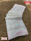 White Sequins Embroidered Partywear Net Saree