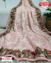 Pink Organza Chikankari Worked Partywear Saree