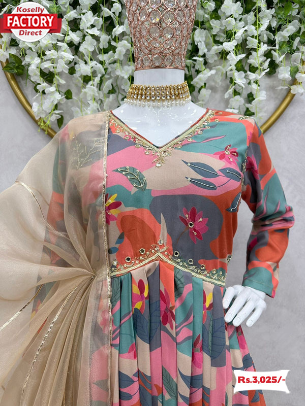 Rayon Multi-colour Aaliya Kurtha Set