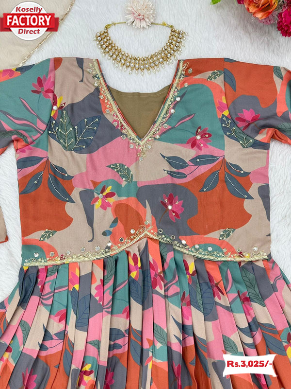 Rayon Multi-colour Aaliya Kurtha Set