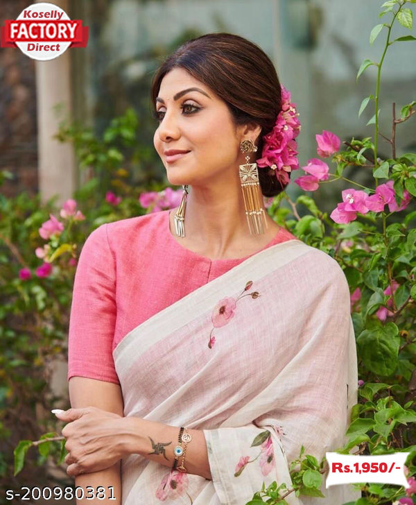 Bollywood Minimalist Linen Saree