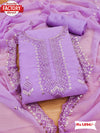 Lavender Georgette Sequins Embroidered Kurtha Suruwal Piece