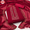 Dark Pink Georgette Embroidered Kurtha Suruwal Piece