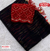 Black Georgette Smoke Foil Partywear Saree