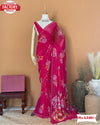 Pink Pure Georgette Silk Floral Handwork Partywear Saree