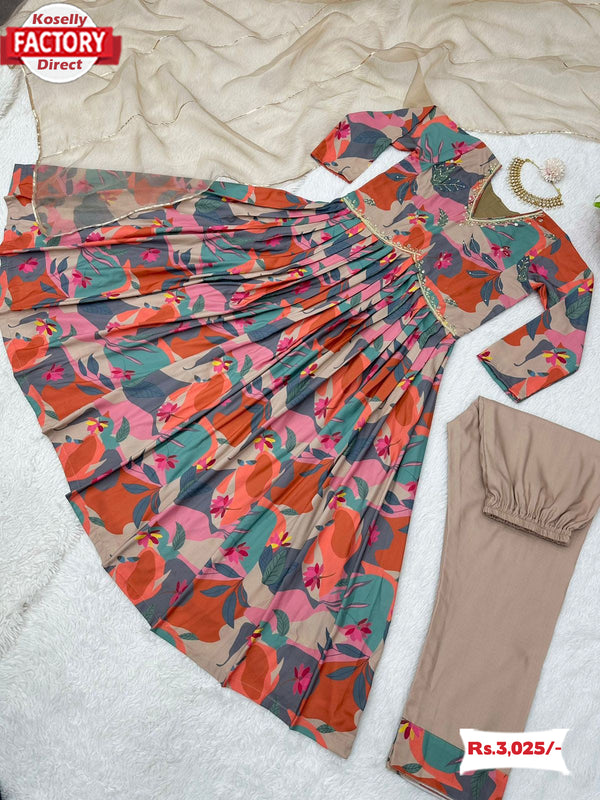 Rayon Multi-colour Aaliya Kurtha Set