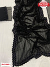 Black Blooming Georgette Partywear Saree