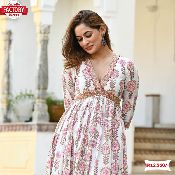 Cotton Floral Kurtha Palazzo Set For Summer