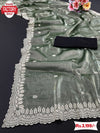 Dusty Green Jimmy Choo Sequins Work Partywear Saree