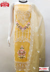 Yellow Organza Embroidered Kurtha Suruwal Piece