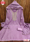 Lavender Chanderi Crochet Embroidered Kurtha Suruwal Piece
