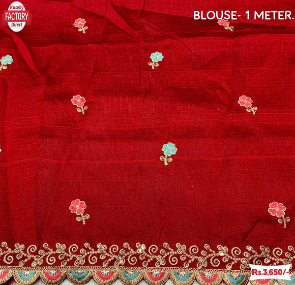 Off-white Soft Organza Partywear Fancy Saree