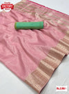 Baby Pink Kora Silk Partywear Saree