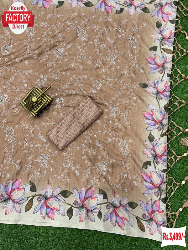 Golden Pure Slub Silk Saree