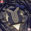 Navy Blue Georgette Embroidered Kurtha Suruwal Piece