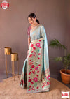 Powder Blue Pure Paithani Silk Banarasi Saree
