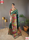 Bottle Green Pure Paithani Silk Banarasi Saree