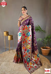 Purple Pure Paithani Silk Banarasi Saree