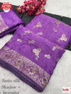 Lavender Satin Soft Silk Banarasi Weaving Saree