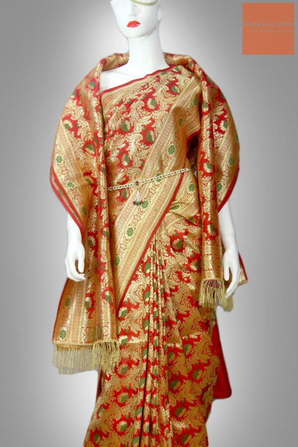 Red Bridal Banarasi Silk Saree