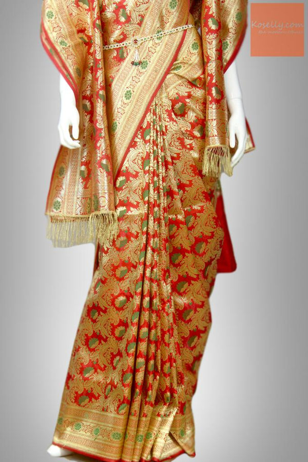 Red Bridal Banarasi Silk Saree