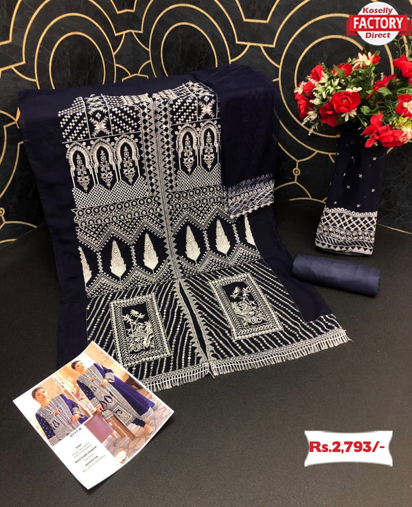 Purple Semi-stitched Pakistani Kurtha Suruwal Piece