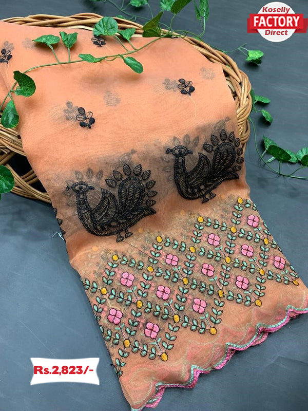 Pure Organza Desginer Partywear Saree