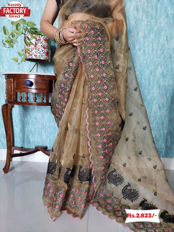 Pure Organza Desginer Partywear Saree