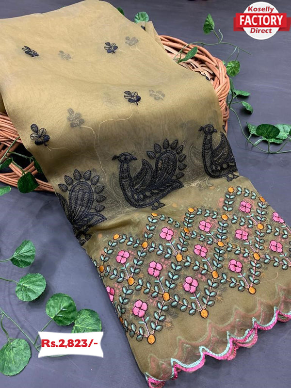 Pure Organza Desginer Partywear Saree