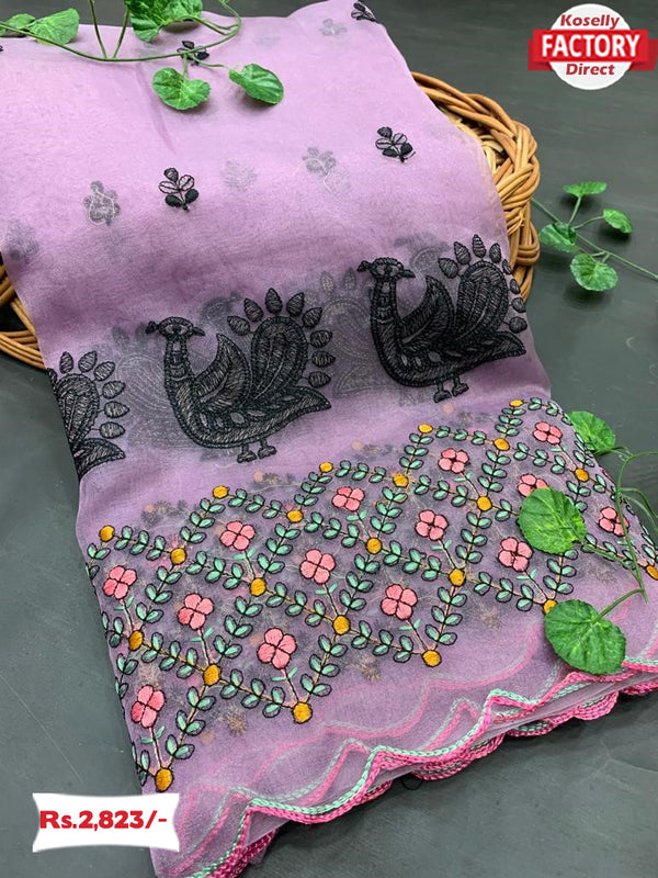 Pure Organza Desginer Partywear Saree