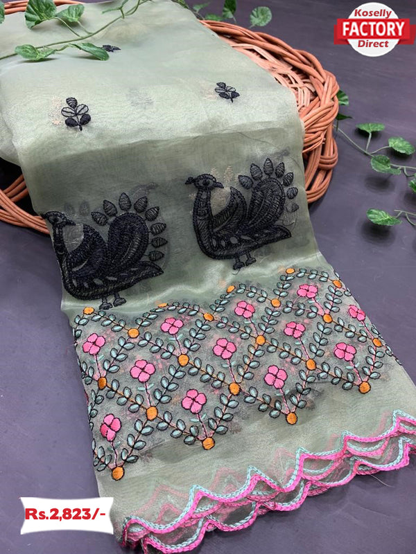 Pure Organza Desginer Partywear Saree