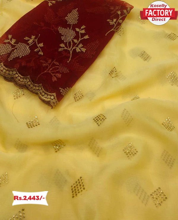Pure Chiffon Partywear Saree