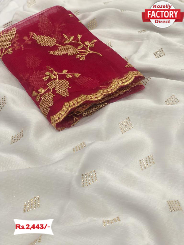 Pure Chiffon Partywear Saree