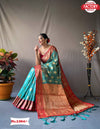 Light Blue Pure Organza Banarasi Silk Saree