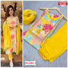 Yellow Multicolour Kurtha Palazzo Dupatta Set