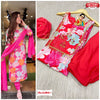 Hot Pink Multicolour Kurtha Palazzo Dupatta Set