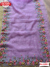 Lavender Multi-thread Embroidery Work Organza Saree