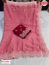 Pink Organza Saree With Coding Embroidery