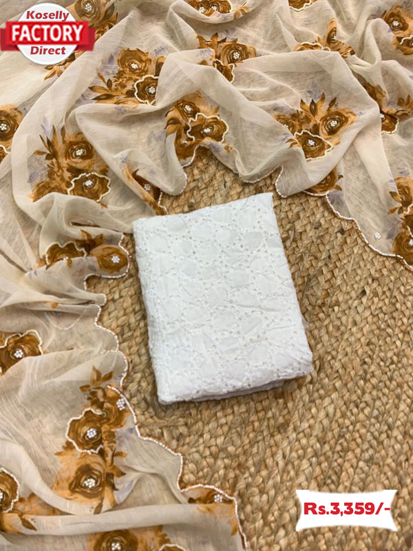 Pure Chiffon Silk Saree With Handwork