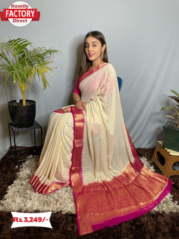 Pure Chiffon Banarasi Zari Saree