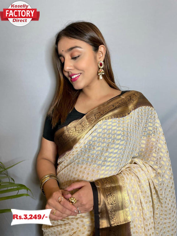 Pure Chiffon Banarasi Zari Saree