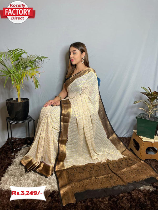 Pure Chiffon Banarasi Zari Saree
