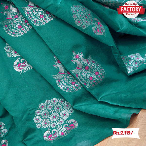 Green Banarasi Silver Zari Silk Saree