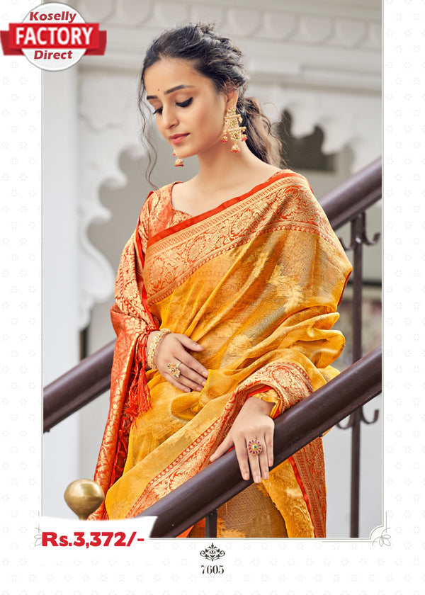 Pure Banarasi Organza Designer Saree